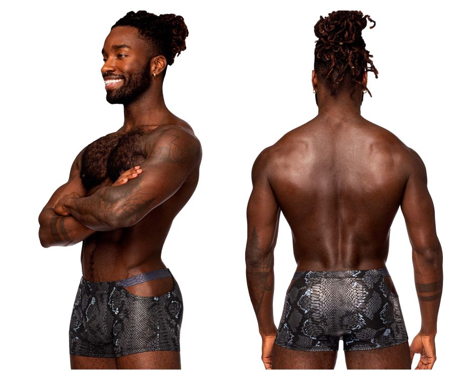 Male Power S-naked Pouch Short - Black-Blue