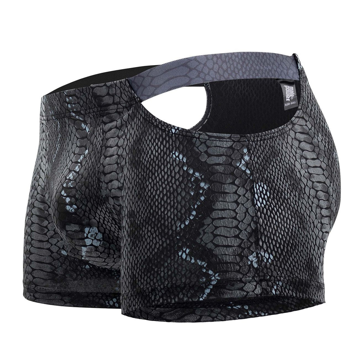 Male Power S-naked Pouch Short - Black-Blue