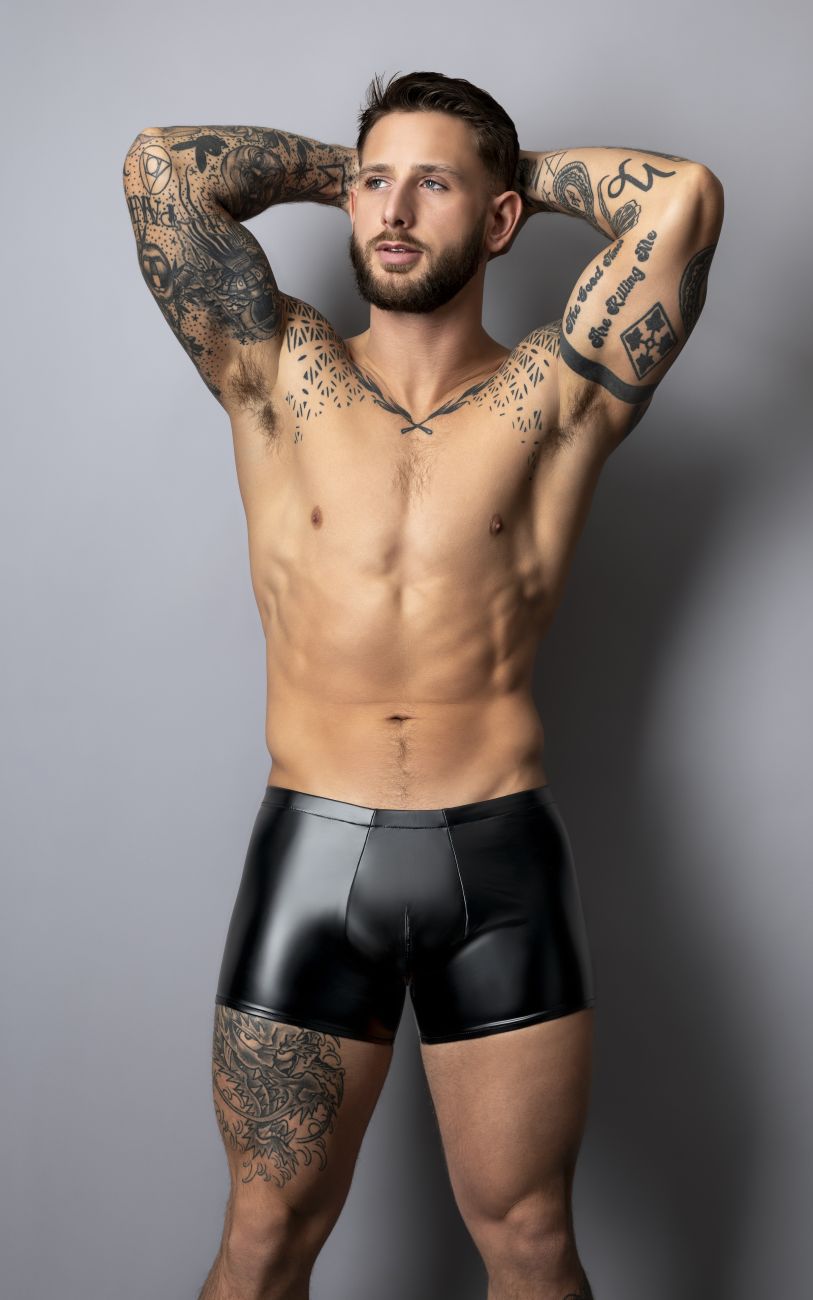 Male Power Liquid Onyx Pouch Short - Black