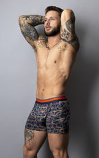 Male Power Soo Cumfy Boxer Brief - Navy-Orange