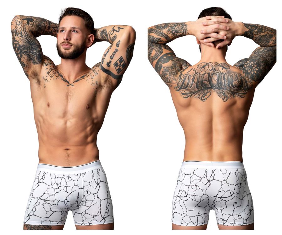 Male Power Soo Cumfy Boxer Brief - White-Black