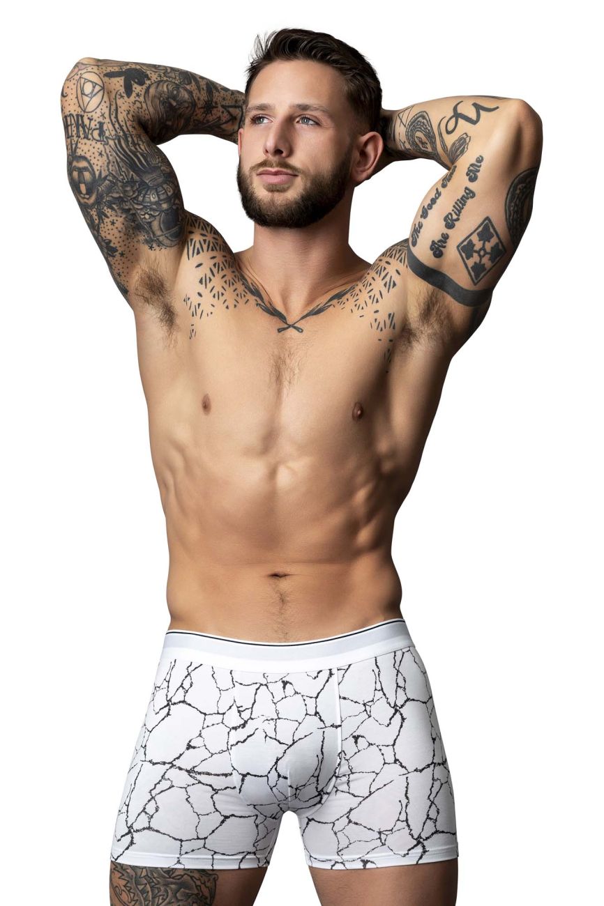 Male Power Soo Cumfy Boxer Brief - White-Black