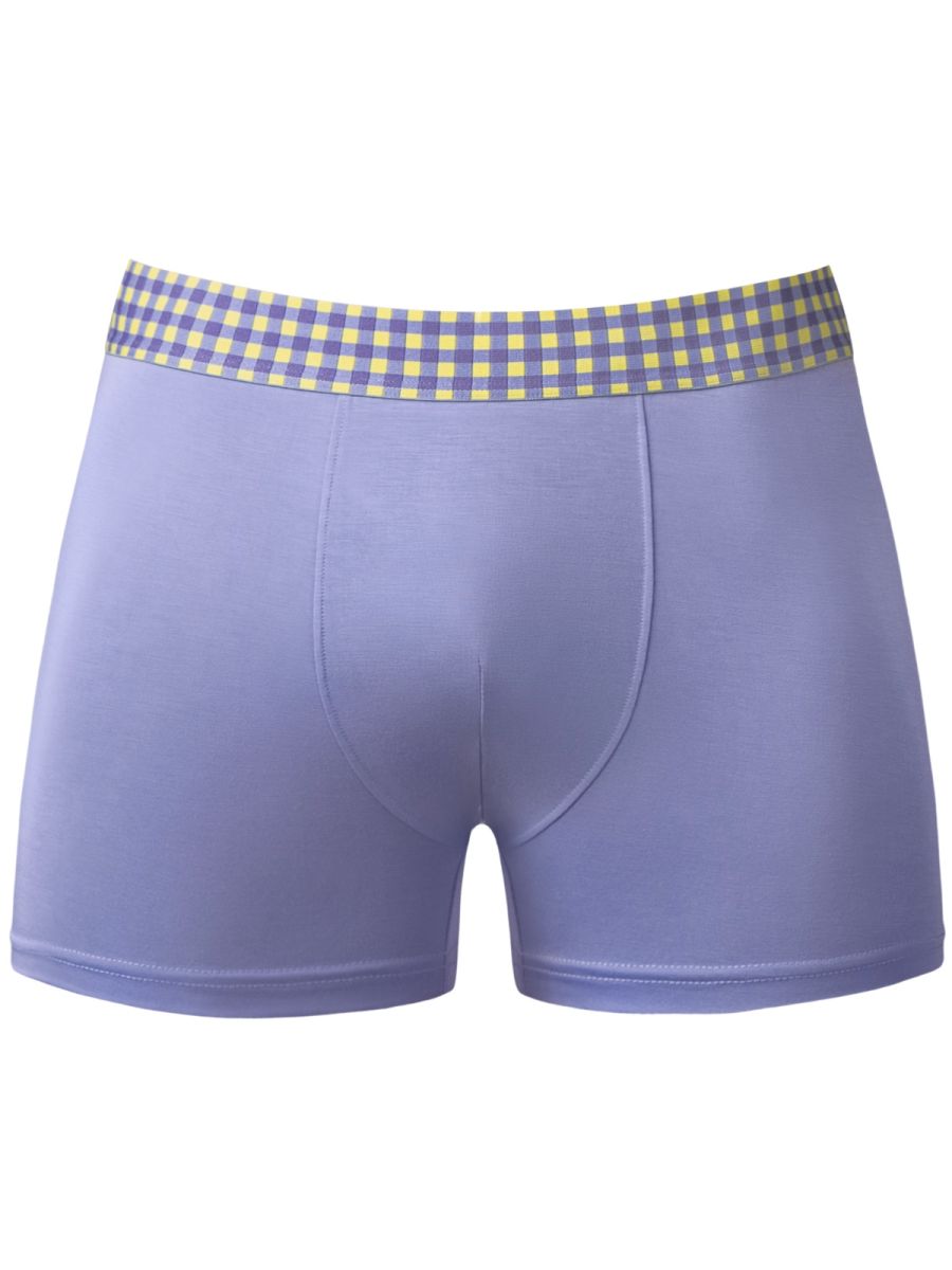 Male Power So Comfy Gingham Boxer Brief - Purple