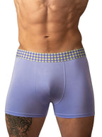 Male Power So Comfy Gingham Boxer Brief - Purple