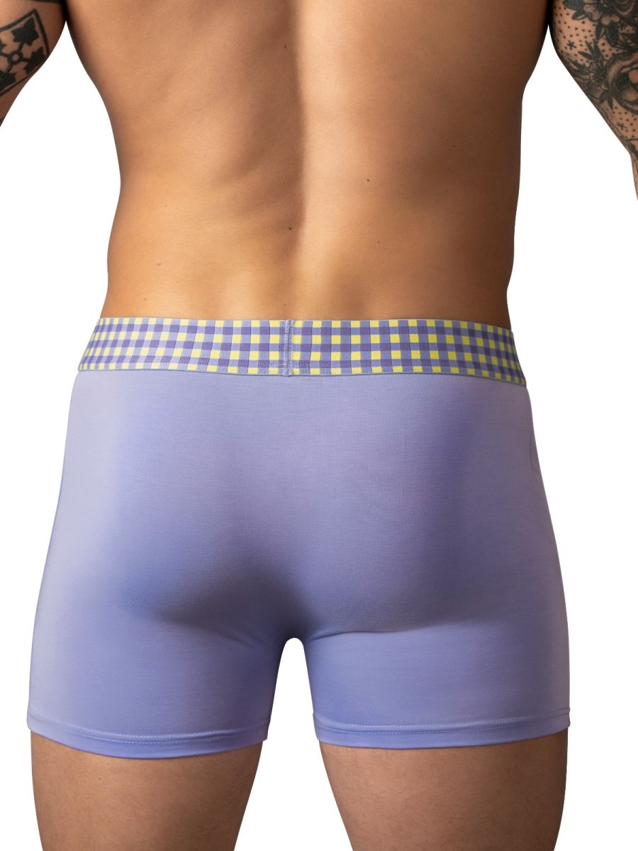 Male Power So Comfy Gingham Boxer Brief - Purple