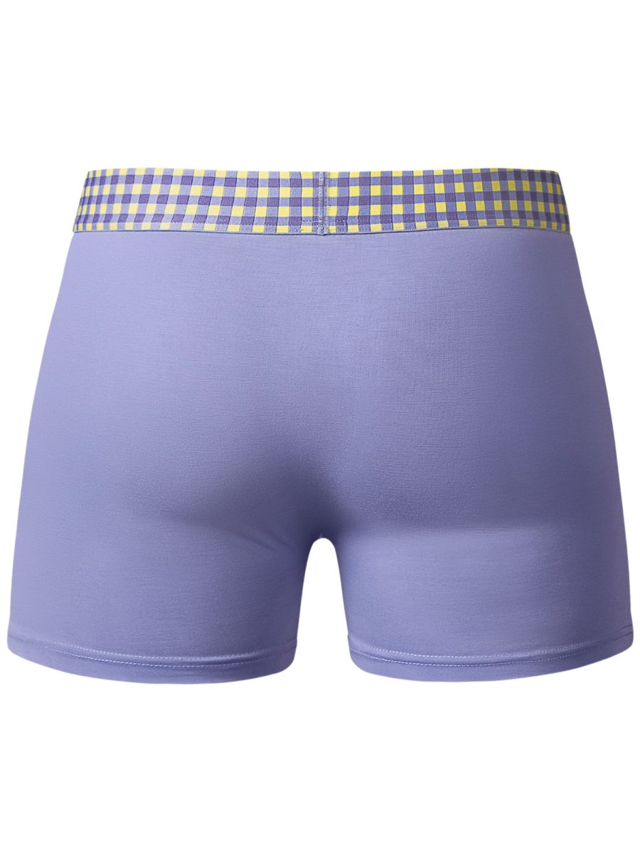 Male Power So Comfy Gingham Boxer Brief - Purple