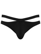 Male Power Eco Cozy Cutout Thong - Black