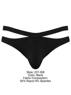 Male Power Eco Cozy Cutout Thong - Black