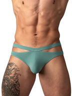 Male Power Eco Cozy Cutout Thong - Green