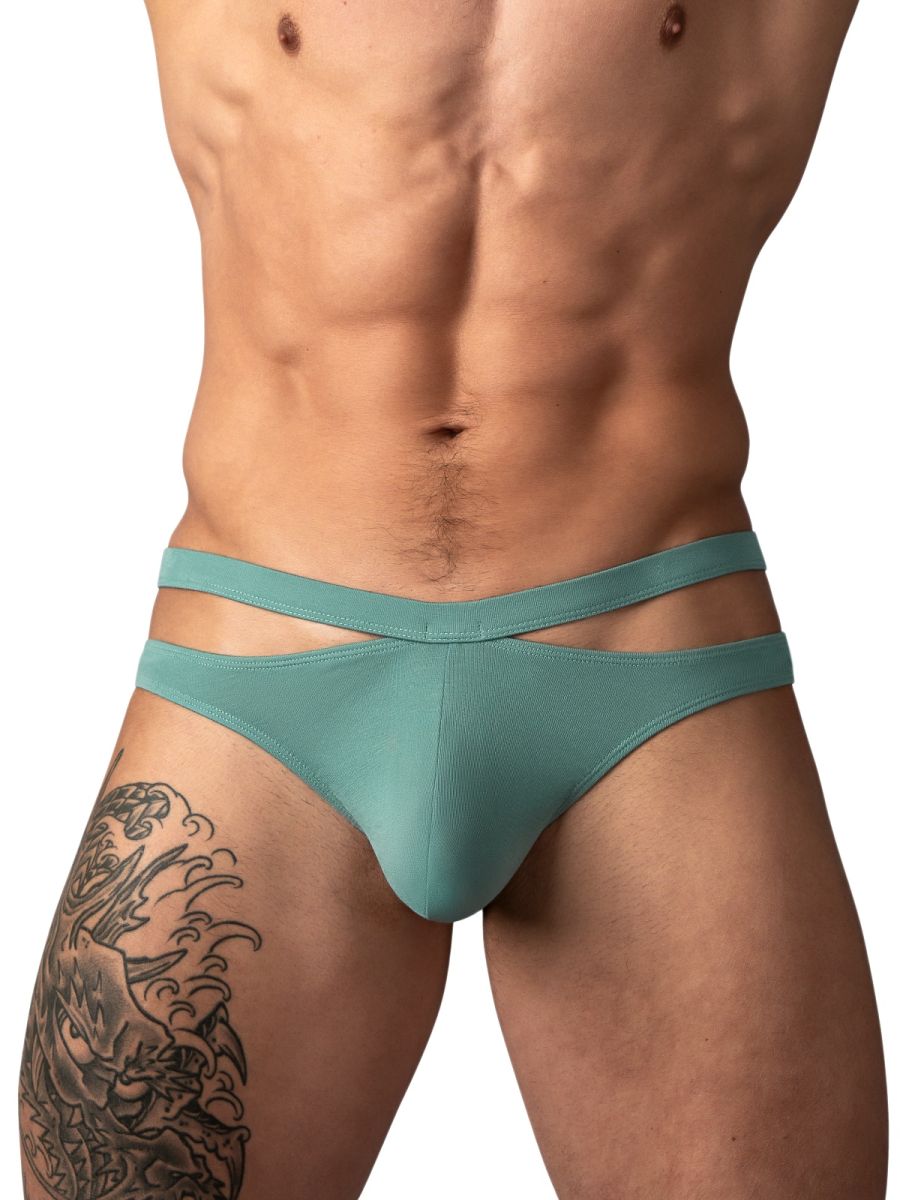 Male Power Eco Cozy Cutout Thong - Green