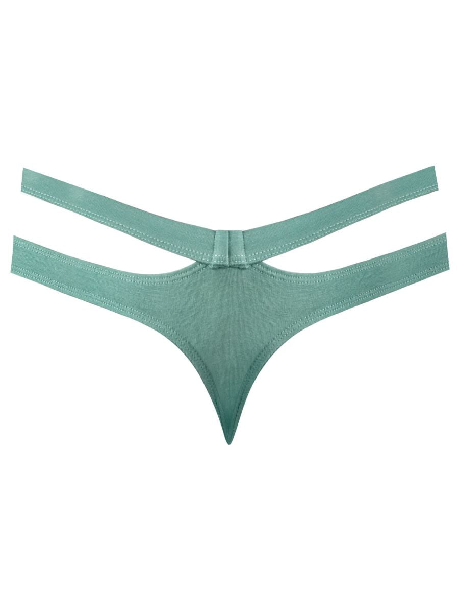 Male Power Eco Cozy Cutout Thong - Green