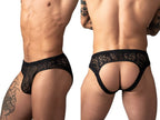 Male Power Ripple Moon Jockstrap - Black