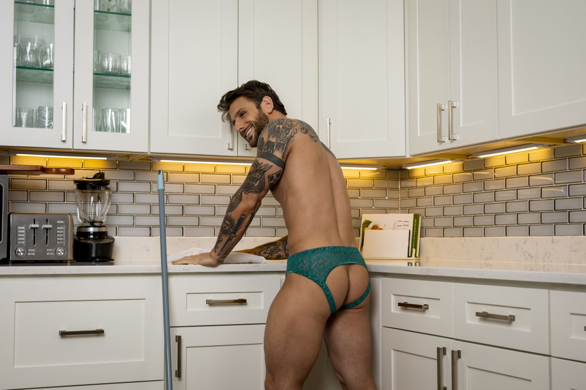 Male Power Ripple Moon Jockstrap - Teal