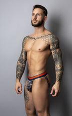 Male Power Soo Cumfy Jock - Navy-Orange