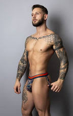 Male Power Soo Cumfy Jock - Navy-Orange