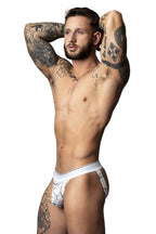 Male Power Soo Cumfy Jock - White-Black