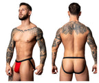 Male Power Hot Mesh Jock - Black-Red