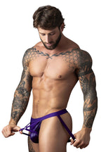 Male Power Eggplant Crossover Jock - Plum