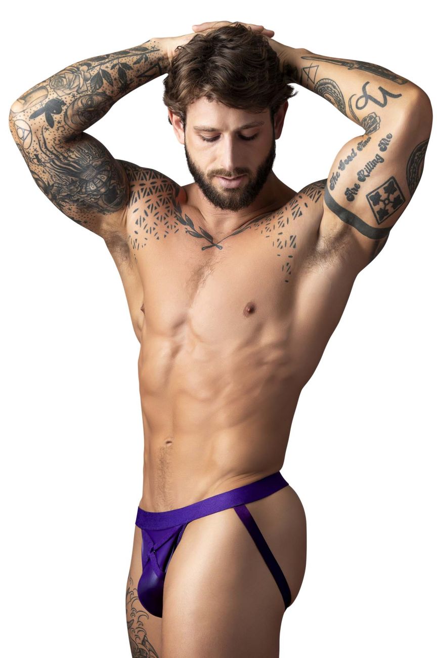 Male Power Eggplant Crossover Jock - Plum