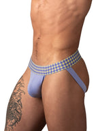 Male Power So Comfy Gingham Jockstrap - Purple