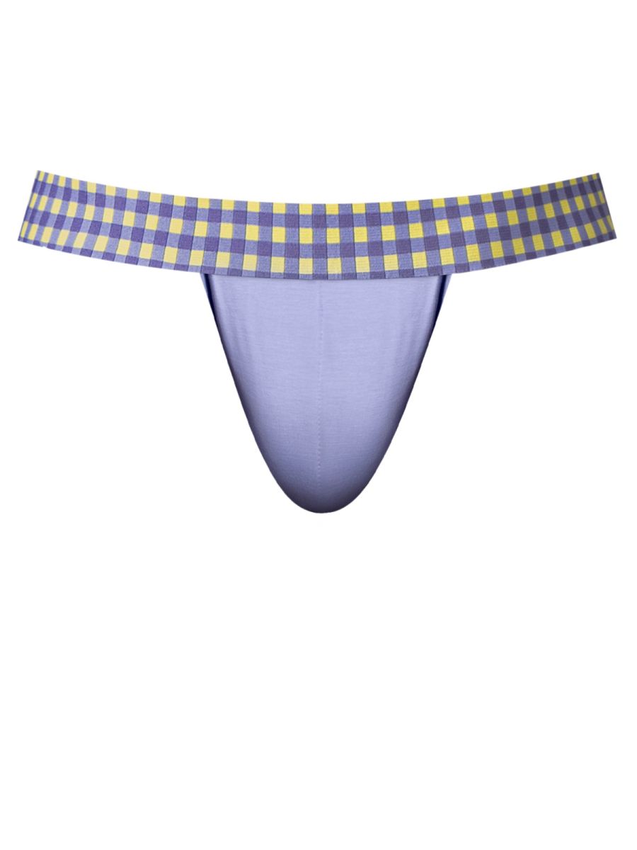 Male Power So Comfy Gingham Jockstrap - Purple