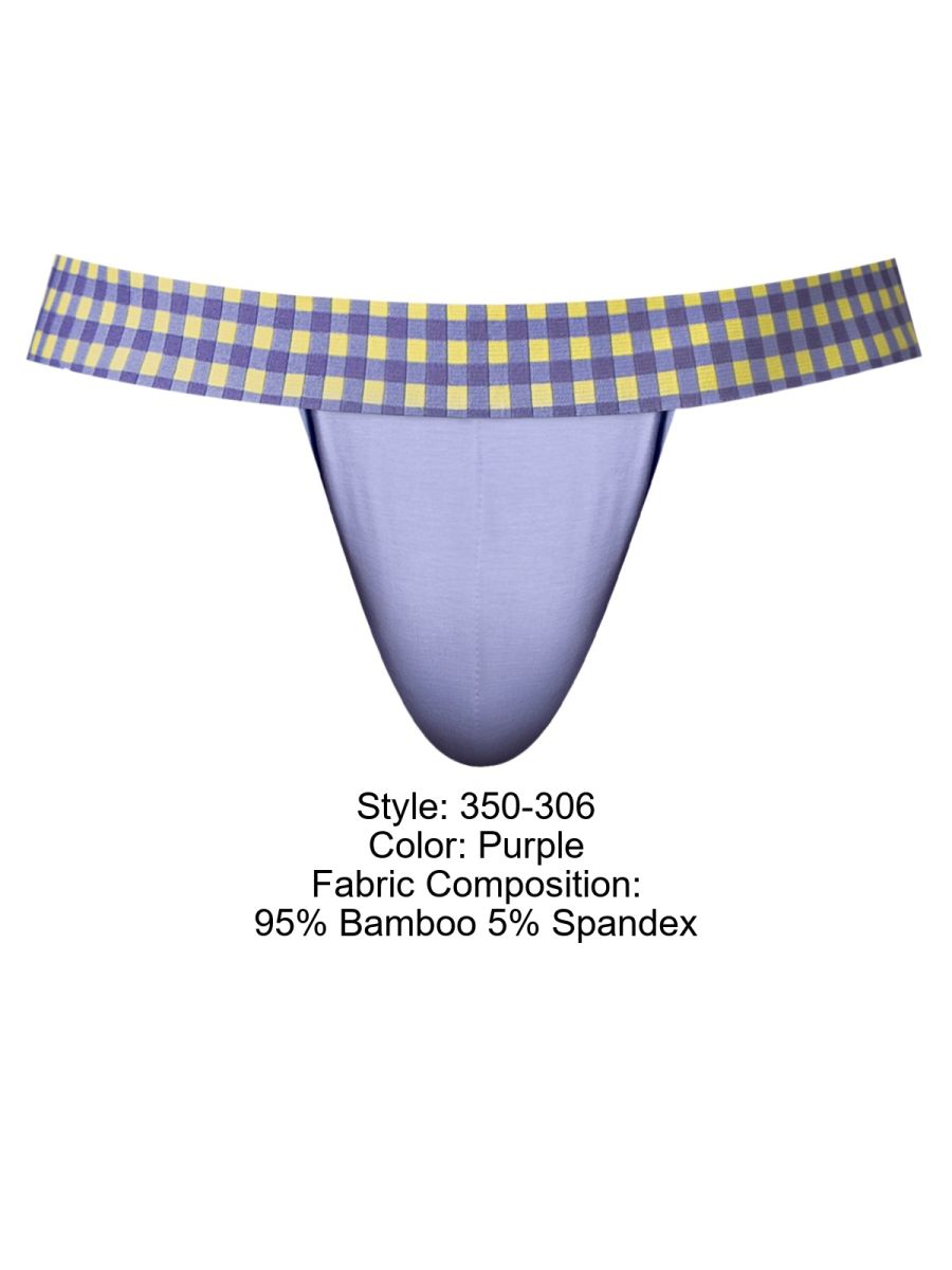 Male Power So Comfy Gingham Jockstrap - Purple