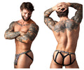 Male Power Gridlocked Strappy Ring Jock - Printed