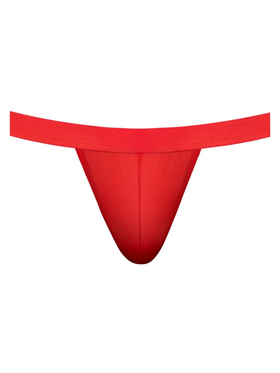 Male Power Mesh 2 Strappy Ring Jockstrap - Red