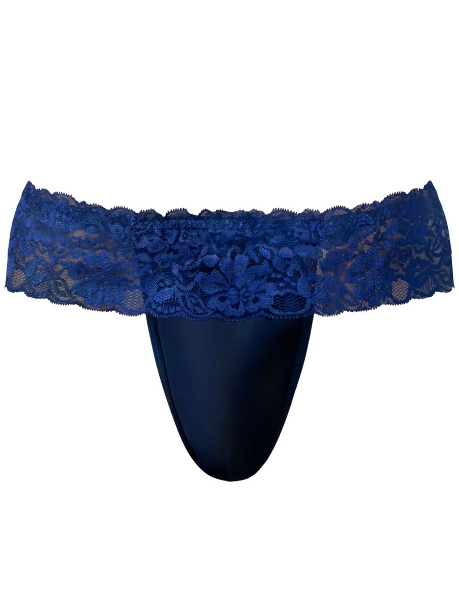 Male Power Sassy Lace Skirt Jock - Navy