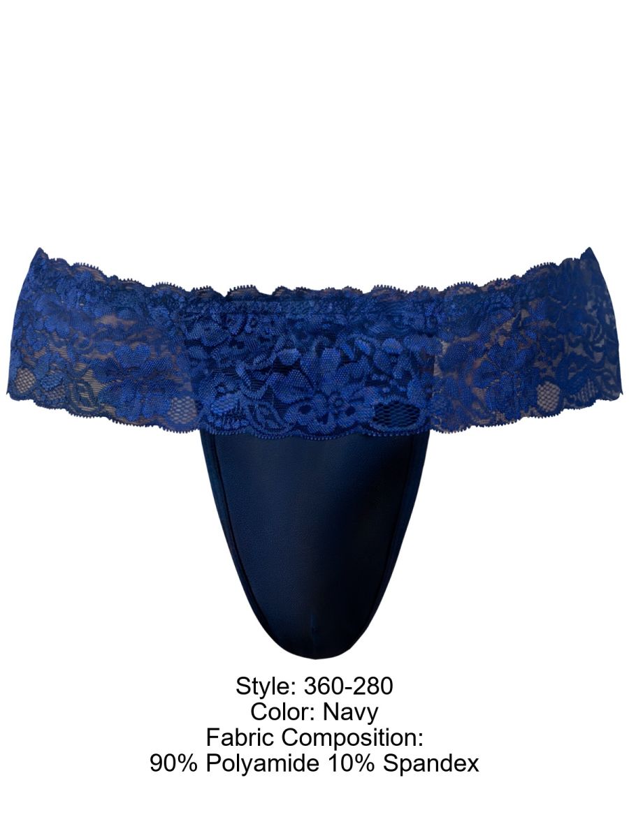 Male Power Sassy Lace Skirt Jock - Navy