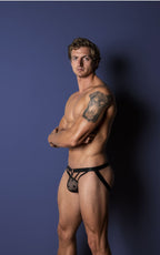 Male Power Love Star Jock with Ring - Black