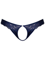 Male Power Sassy Lace Open Ring Thong - Navy