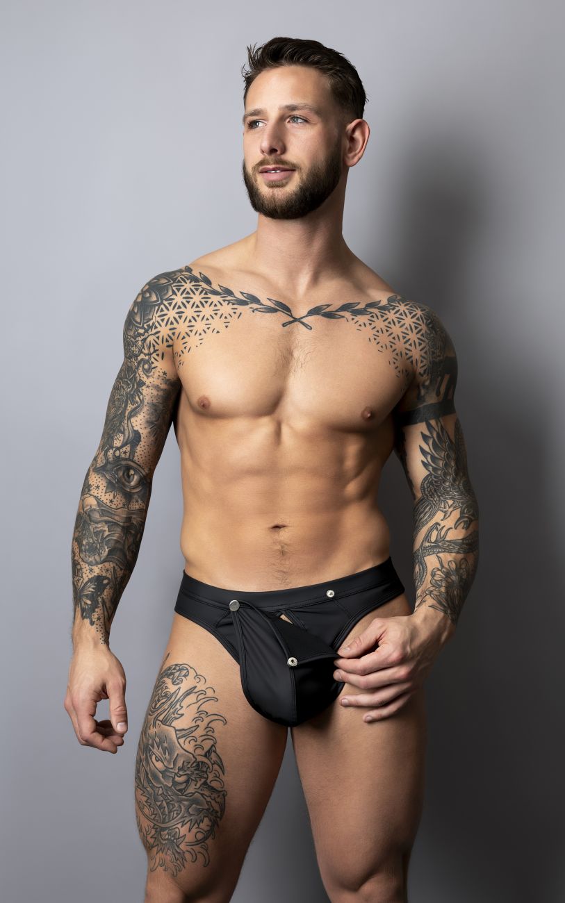 Male Power Oh Snap Snap off Thong - Black