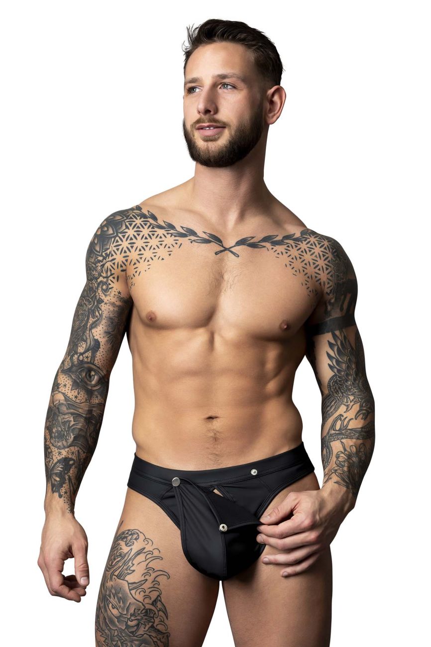 Male Power Oh Snap Snap off Thong - Black