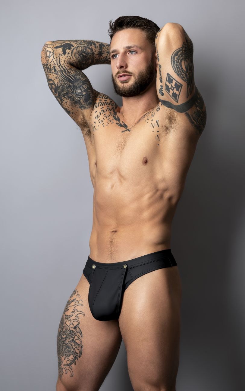 Male Power Oh Snap Snap off Thong - Black