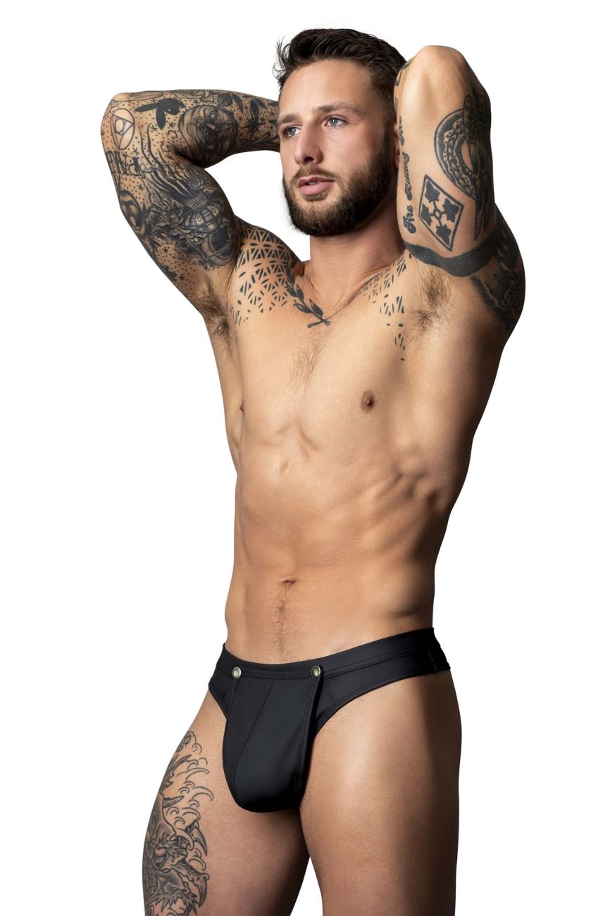 Male Power Oh Snap Snap off Thong - Black