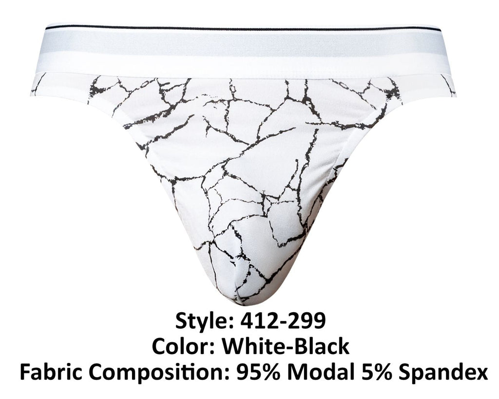 Male Power Soo Cumfy Thong - White-Black