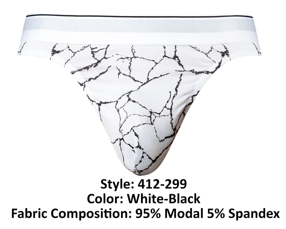Male Power Soo Cumfy Thong - White-Black