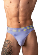 Male Power So Comfy Gingham Thong - Purple