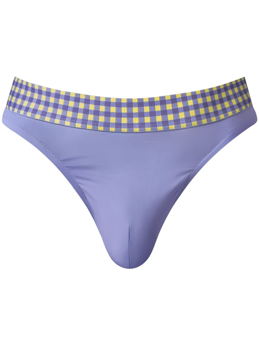 Male Power So Comfy Gingham Thong - Purple