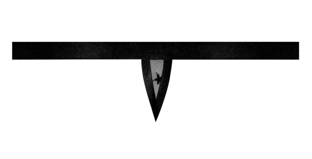 Male Power Love Star Thong with Ring - Black