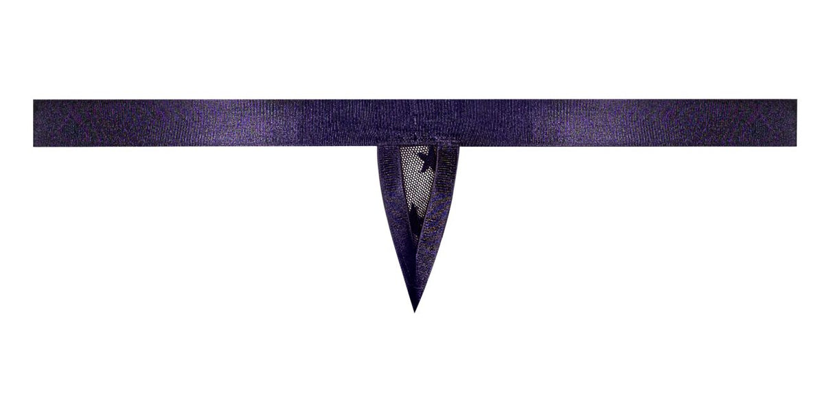 Male Power Love Star Thong with Ring - Purple
