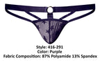 Male Power Love Star Thong with Ring - Purple