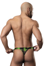 Male Power Hazy Dayz Micro Thong - Pot Leaf