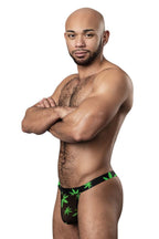 Male Power Hazy Dayz Micro Thong - Pot Leaf