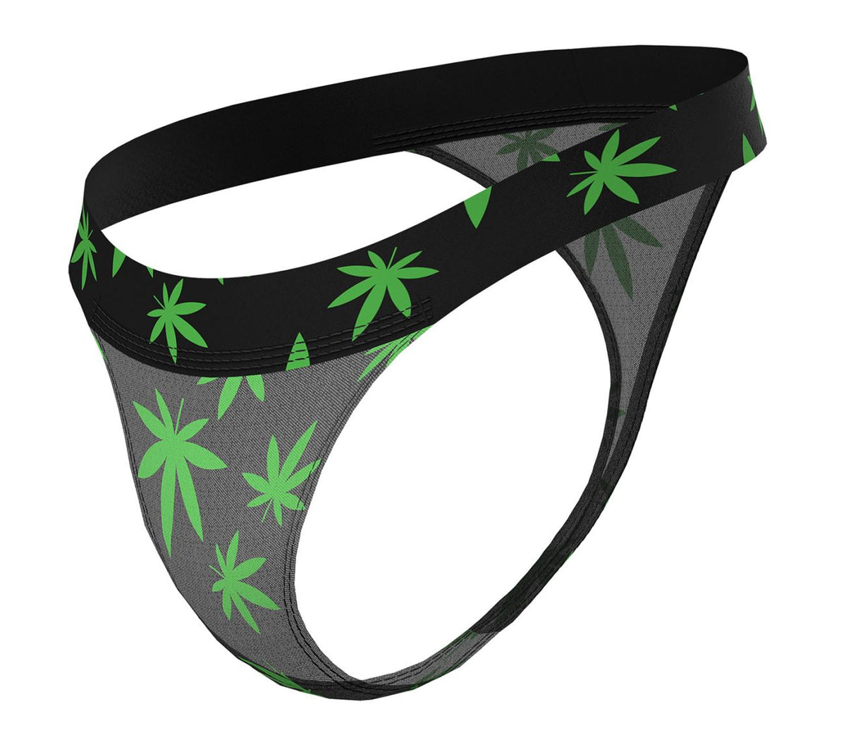 Male Power Hazy Dayz Micro Thong - Pot Leaf