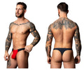 Male Power Hot Mesh Bong Thong - Black-Red