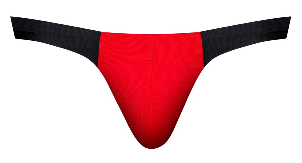 Male Power Hot Mesh Bong Thong - Black-Red