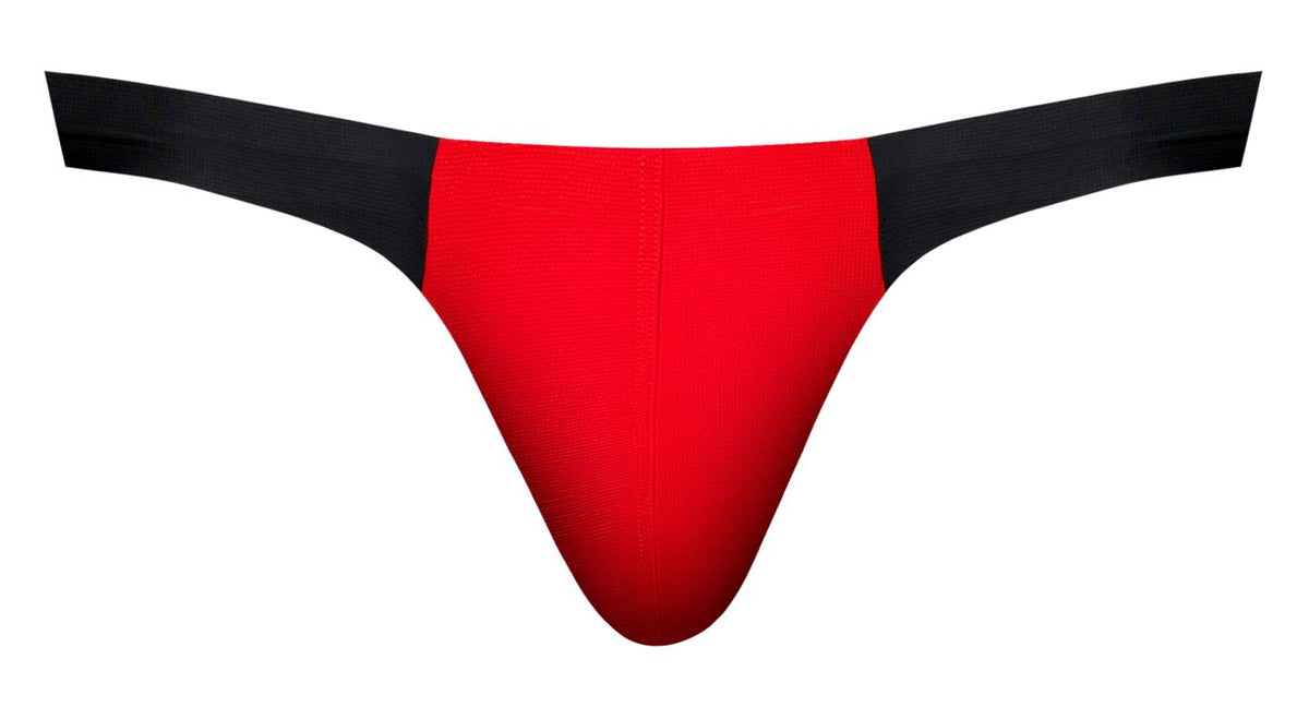 Male Power Hot Mesh Bong Thong - Black-Red