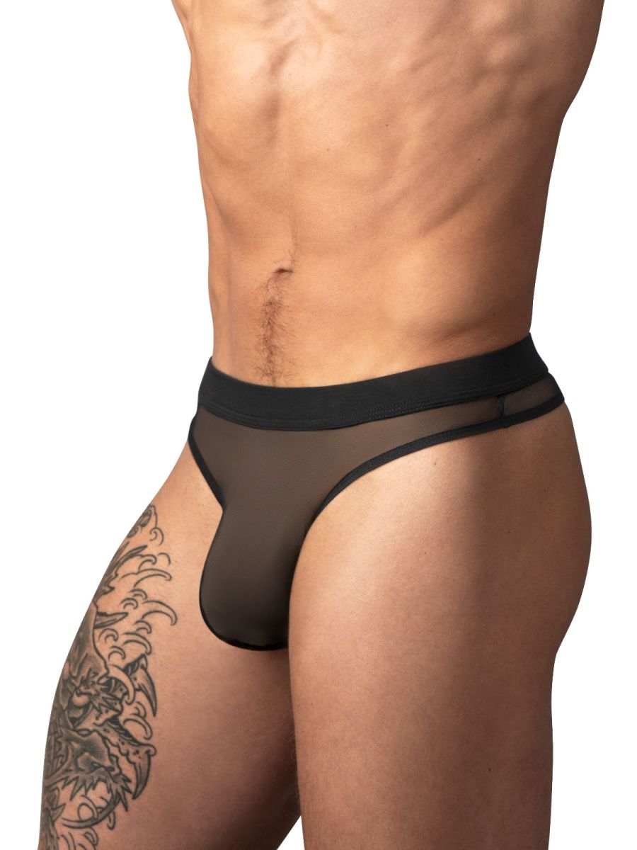 Male Power Mesh 2 Bong Thong - Black